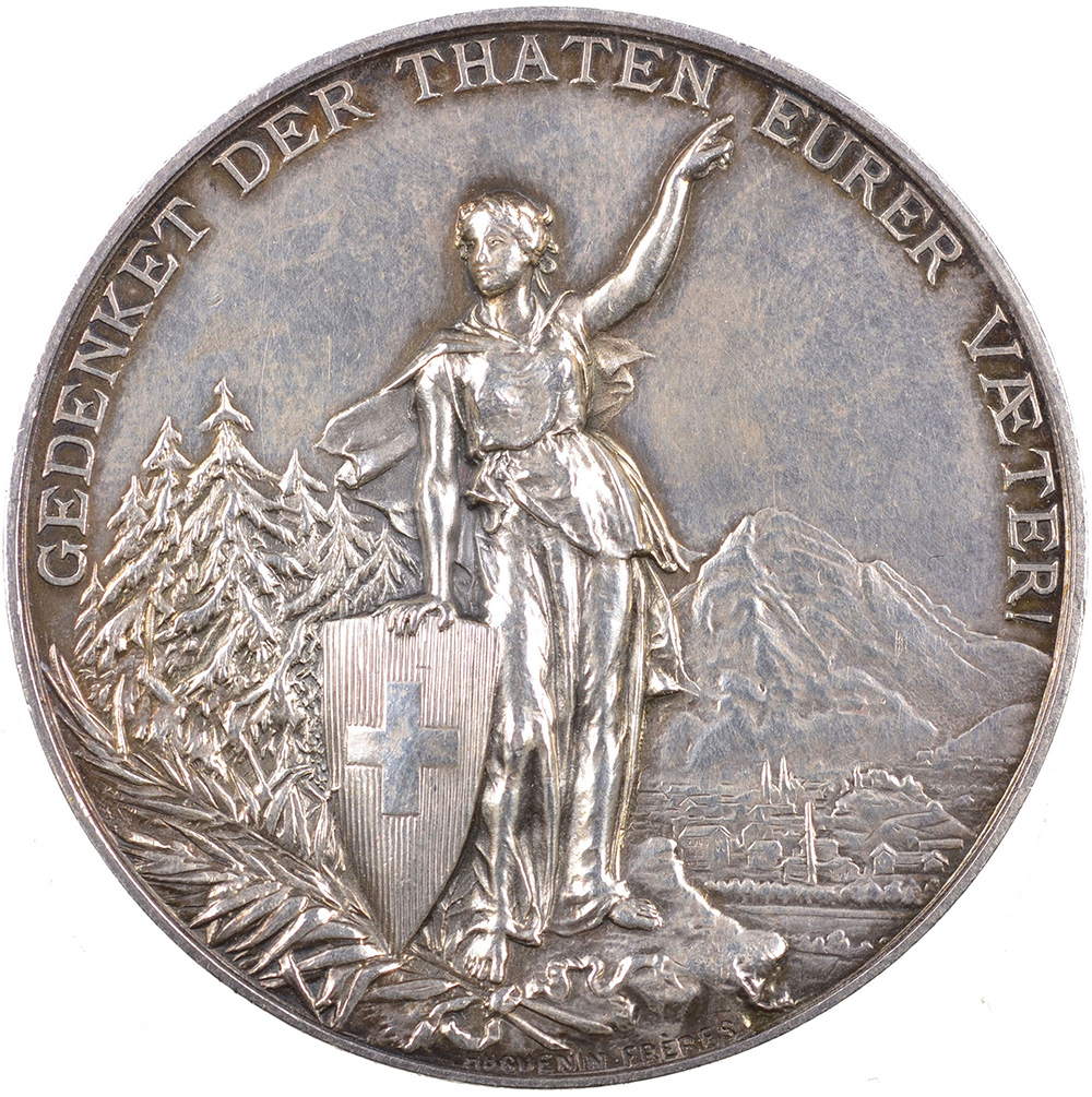Glarus, Glarus,  Eidgenöss. Schützenfest, 1892, unz/stgl, Silber