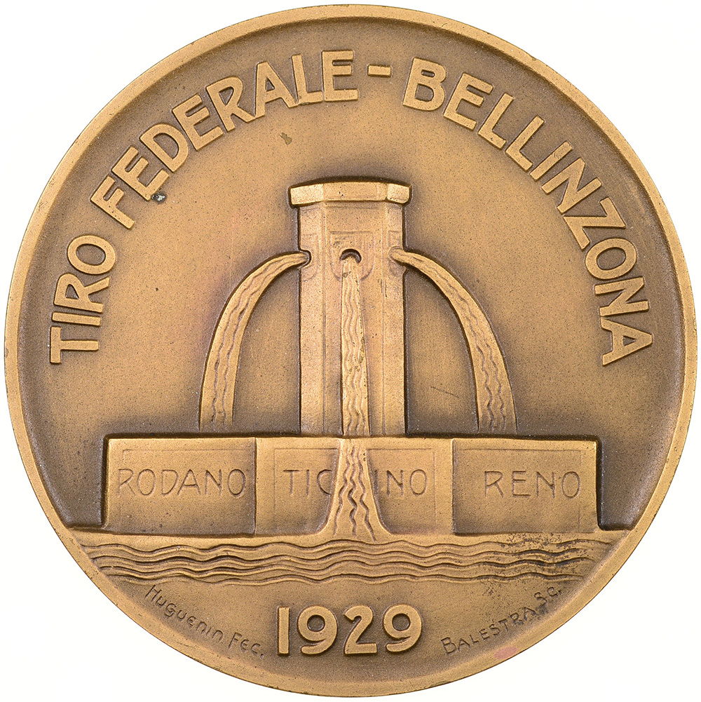 Ticino, Bellinzona,  Eidgenöss. Schützenfest, 1929, stgl, Bronze
