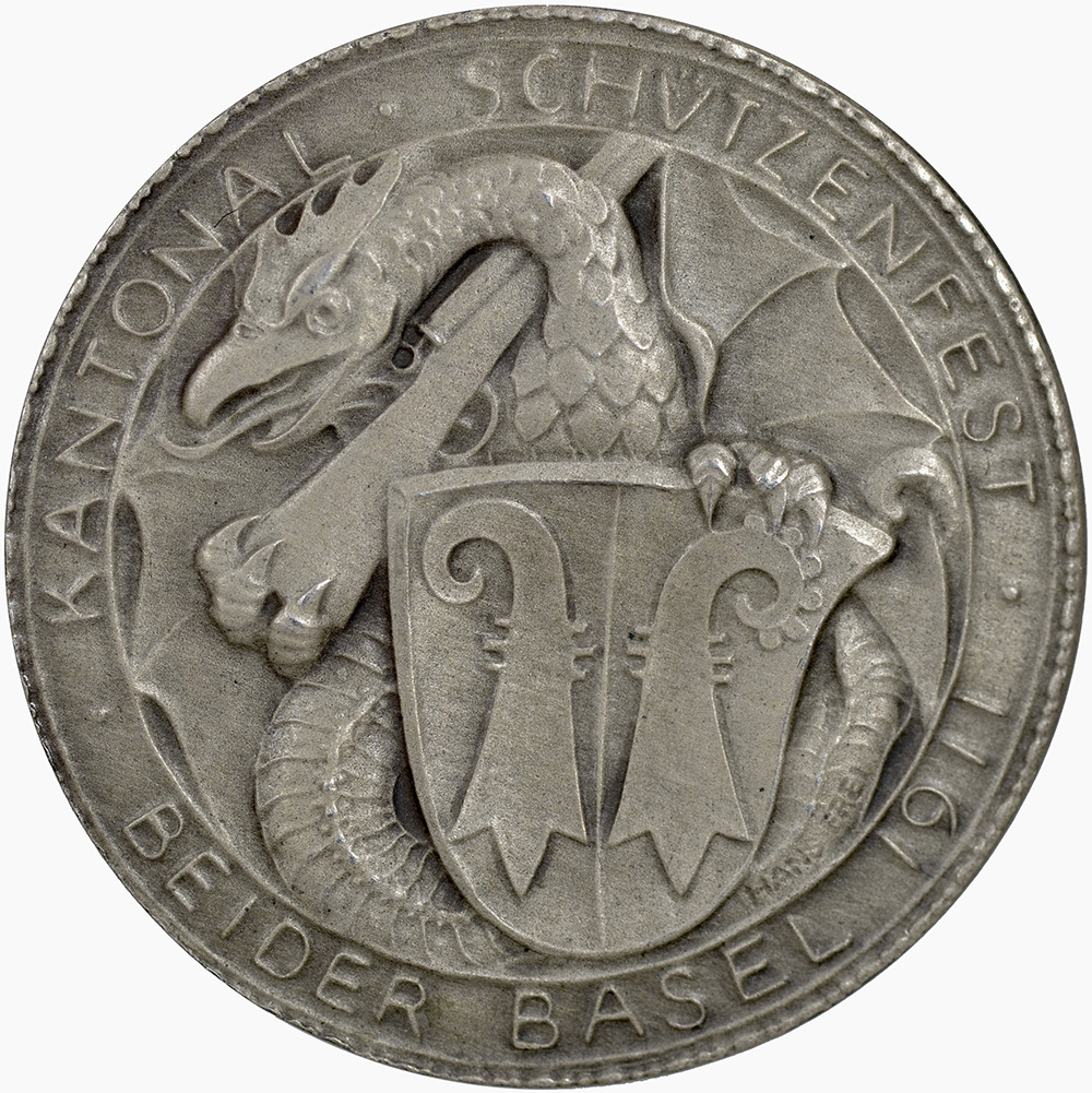 Basel, Basel,  Kantonales Schützenfest, 1911, stgl, Silber