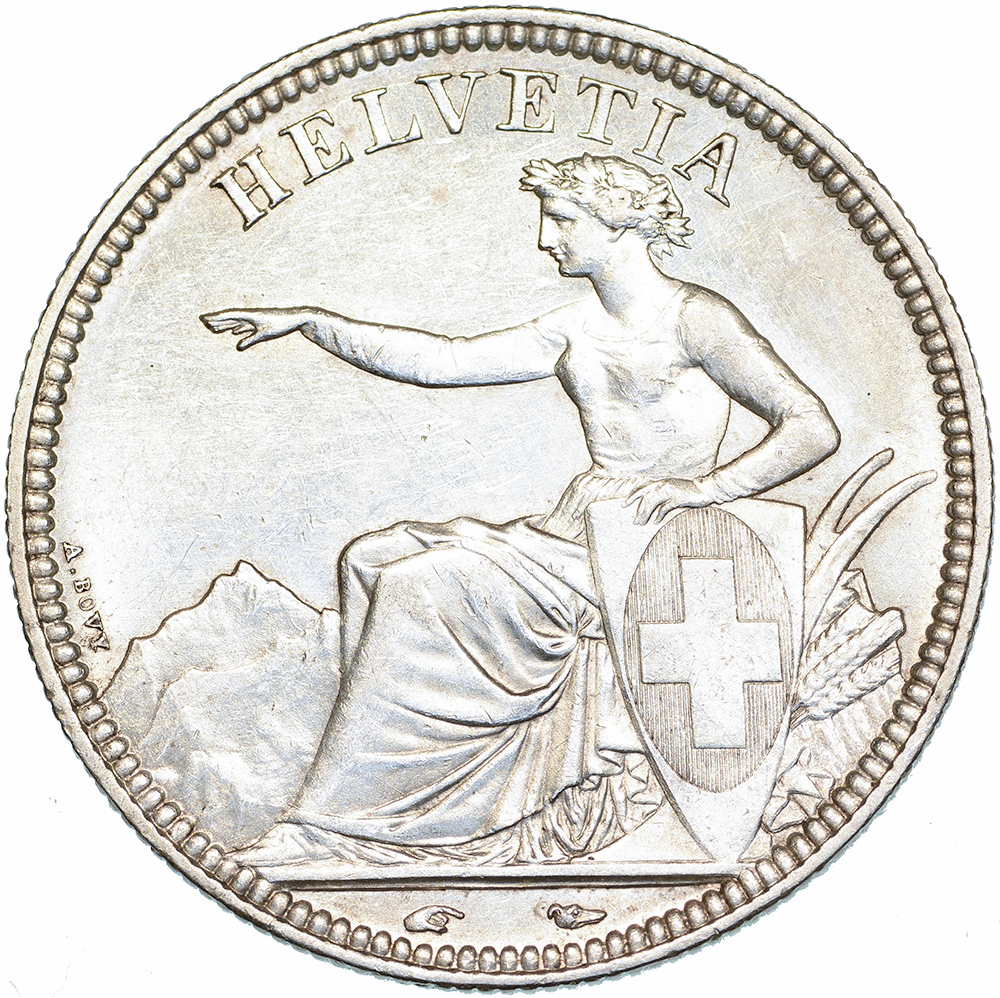 5 Franken, 1851, fast unzirkuliert