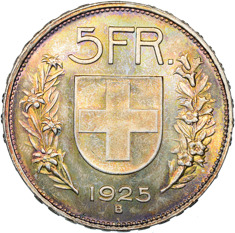 5 Franken, 1925, Stempelglanz