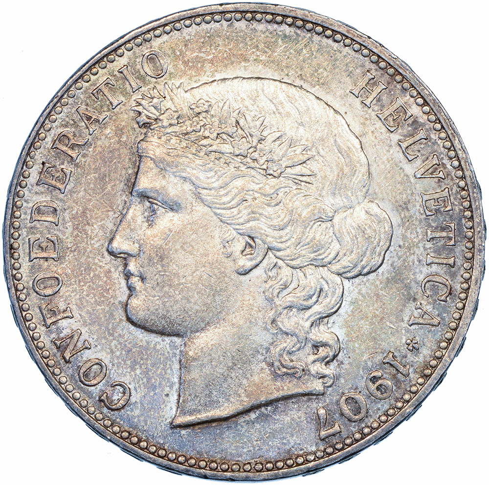 5 Franken, 1907, unzirkuliert