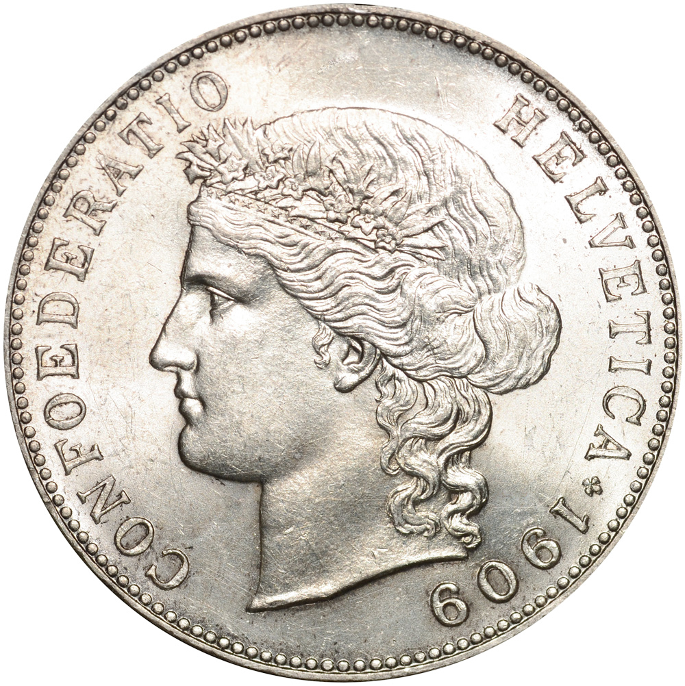 5 Franken, 1909, unzirkuliert