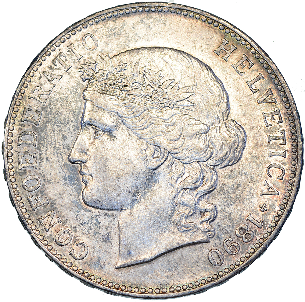 5 Franken, 1890, vz-unz