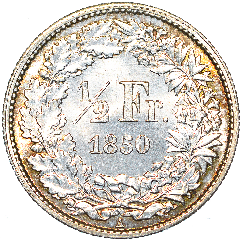 50 Rappen, 1850, Stempelglanz