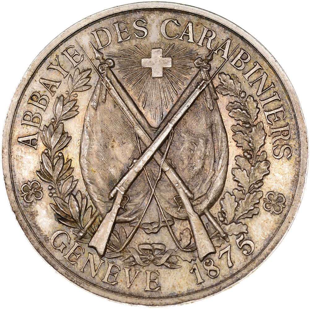 Genève, Genève,  Abbaye des Carabiniers, 1875, unz/stgl, Silber