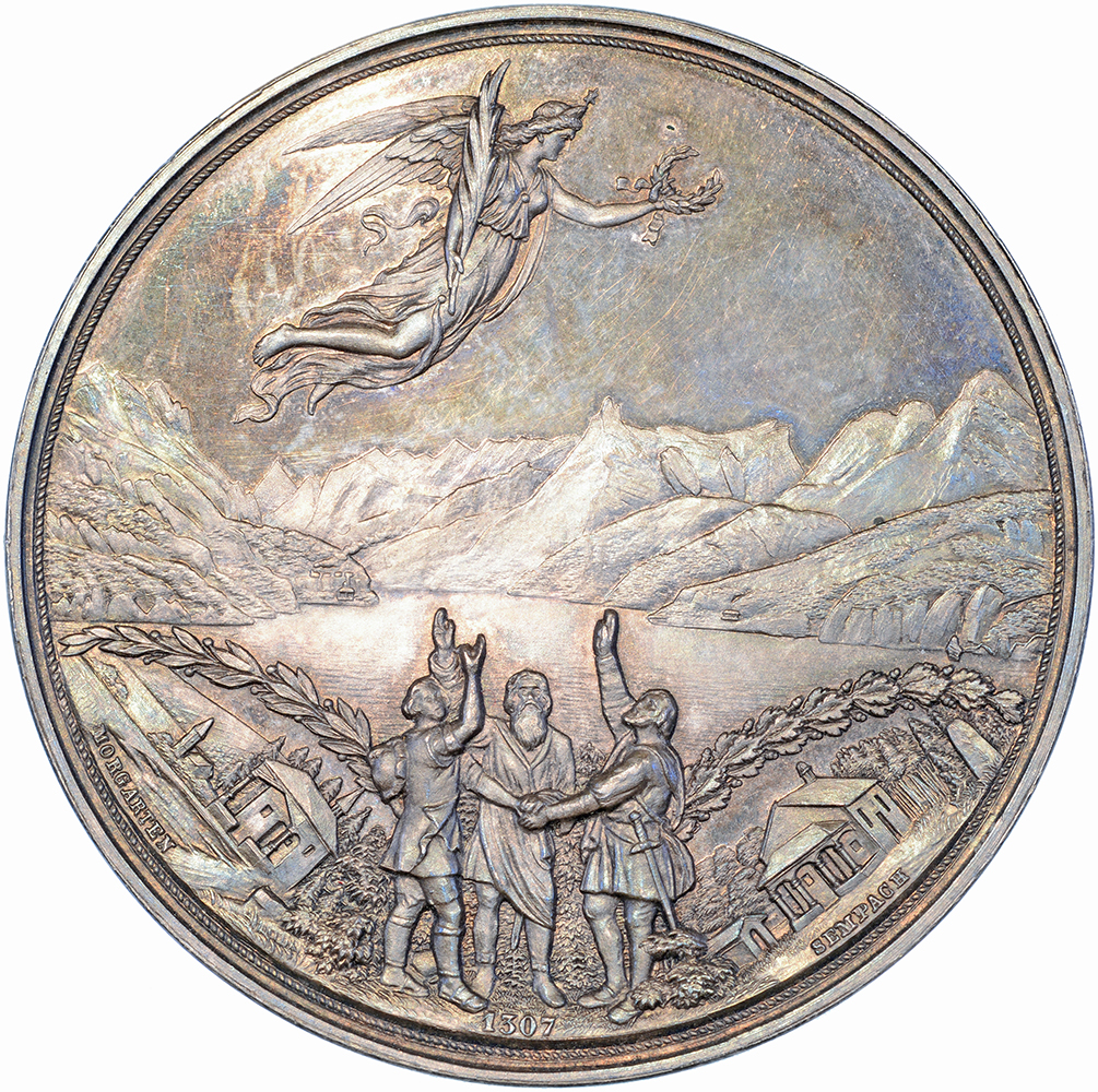 Hist. Medaille, Schwyz, 1891, unz/stgl