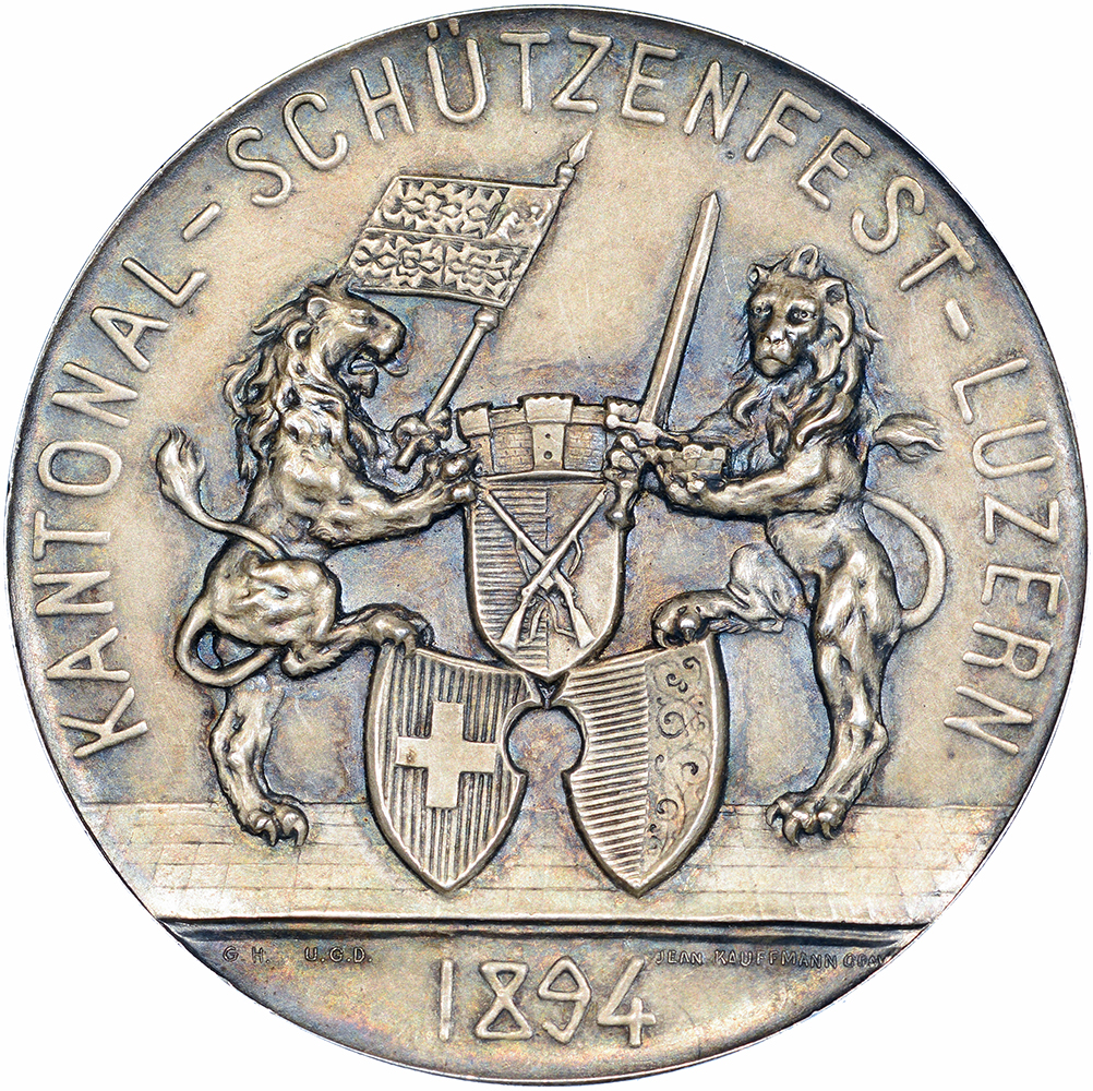 Luzern, Luzern,  Kantonales Schützenfest, 1894, ultra stgl, Bronze