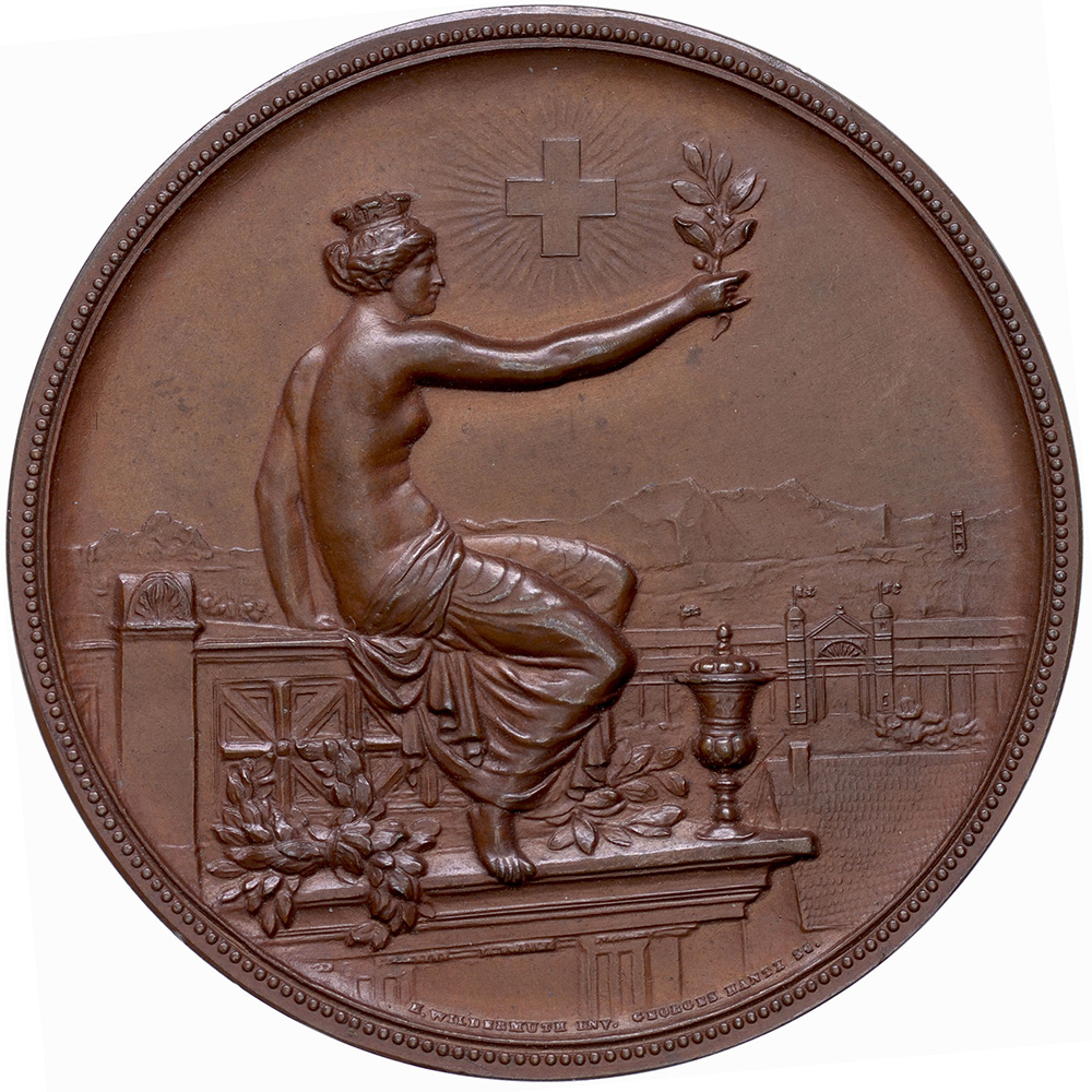 Zürich, Winterthur,  Eidgenöss. Schützenfest, 1895, stgl, Bronze