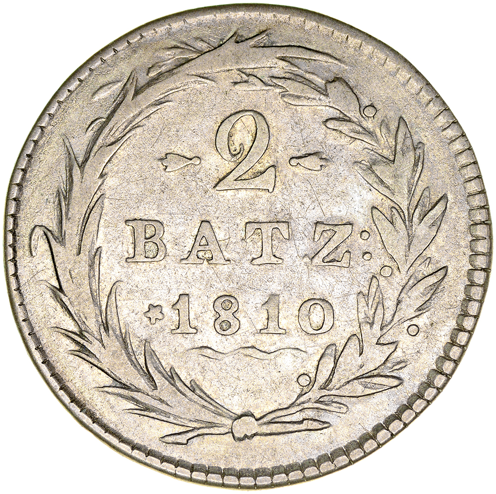 Schwyz, 2 Batzen, 1810, vz-unz