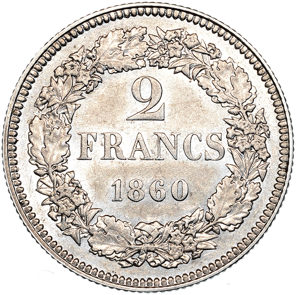 2 Franken, 1860, unzirkuliert, Probe