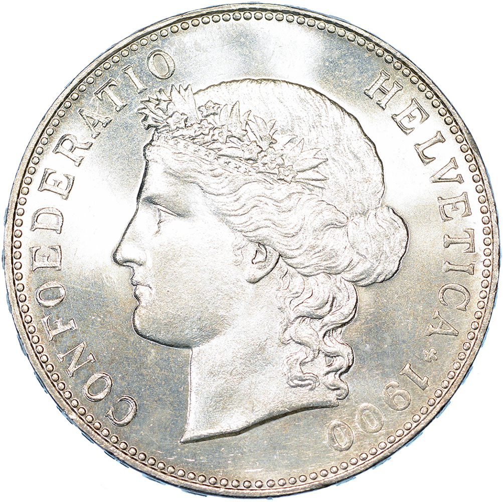 5 Franken, 1900, Stempelglanz 