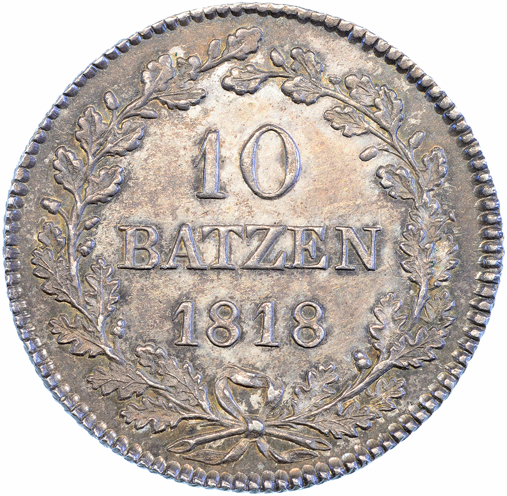 Aargau, 10 Batzen, 1818, unzirkuliert