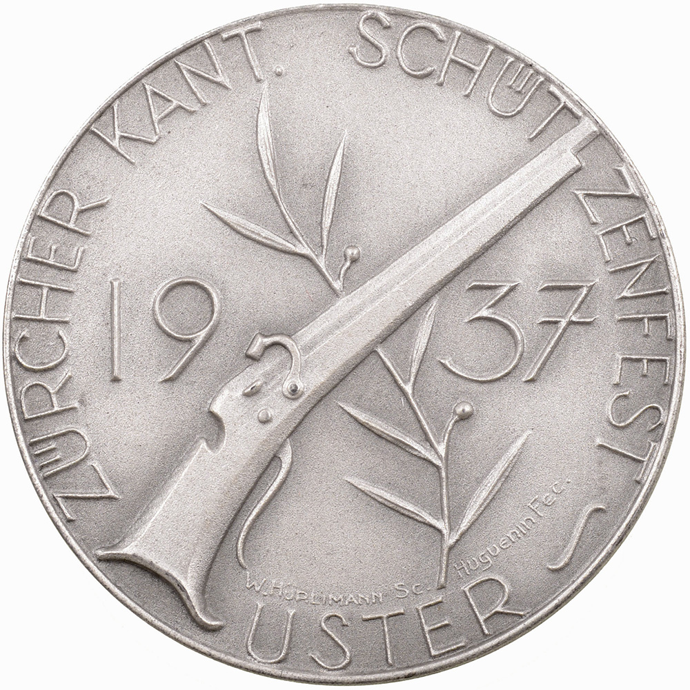Zürich, Uster,  Kantonales Schützenfest, 1937, stgl, Silber