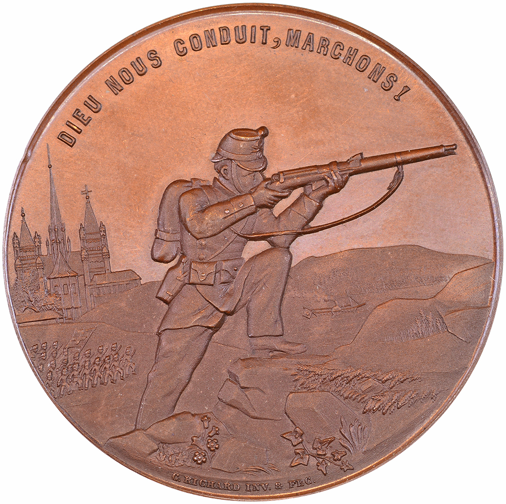 Genève, Genève,  Club du Tir militaire, 1899, stgl, Bronze