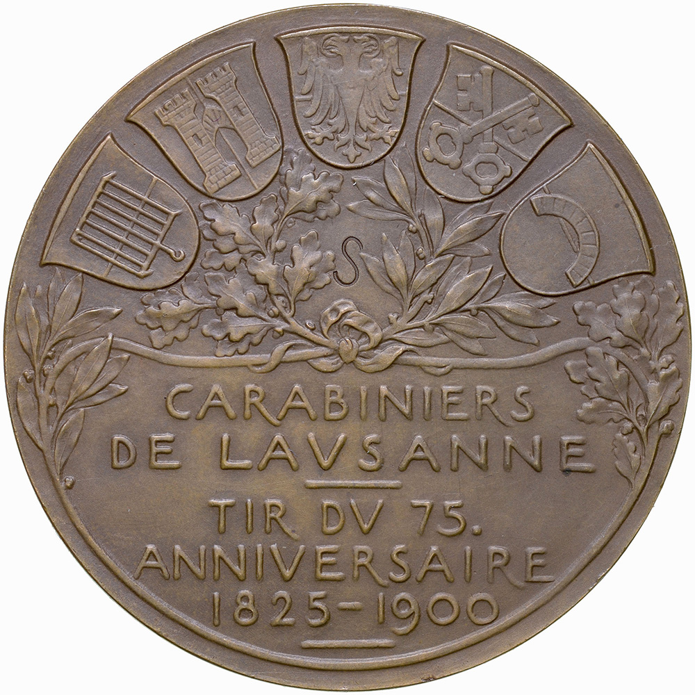 Waadt, Lausanne,  Tire du 75. anniversaire, 1900, stgl, Bronze