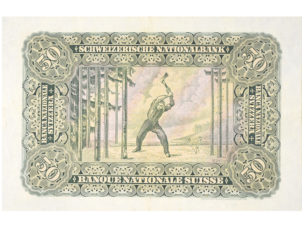 50 Franken, 1941, Holzfäller, wenig gebraucht - > 75%