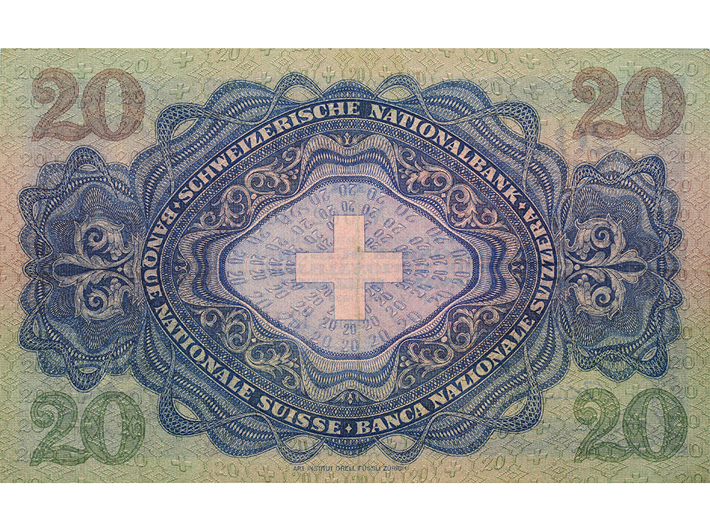 20 Franken, 1939, Heinrich Pestallozzi, wenig gebraucht - > 75%