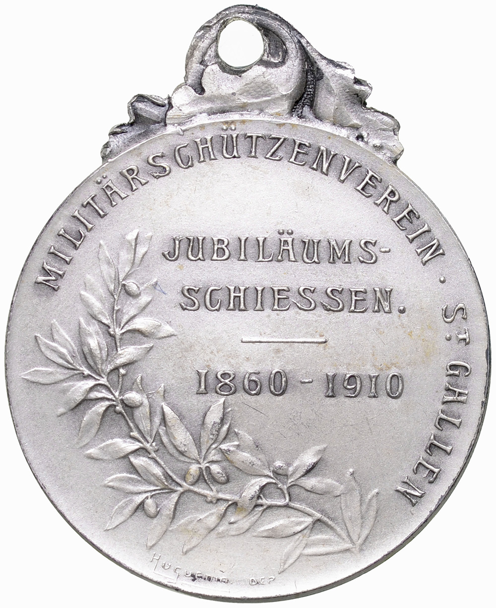 St. Gallen, St. Gallen,  Militärschützenverein, 1910, unz/stgl, Bronze
