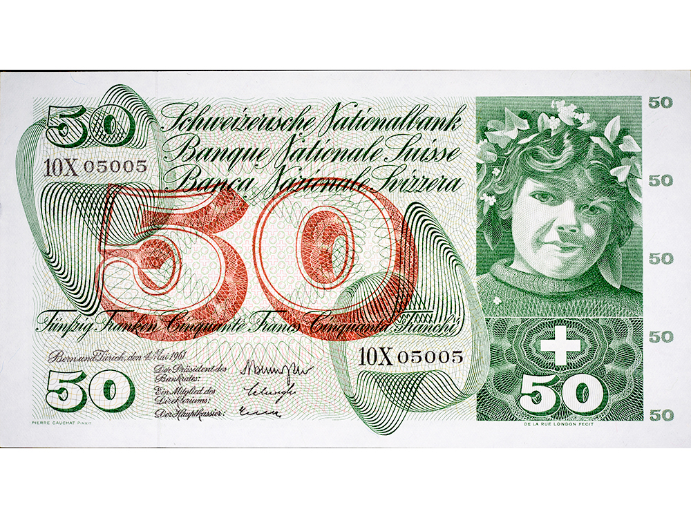 50 Franken, 1961, Apfelernte, ungebraucht, bankfrisch - 100%