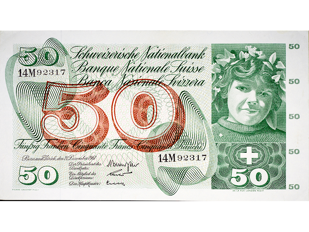 50 Franken, 1961, Apfelernte, ungebraucht, bankfrisch - 100%