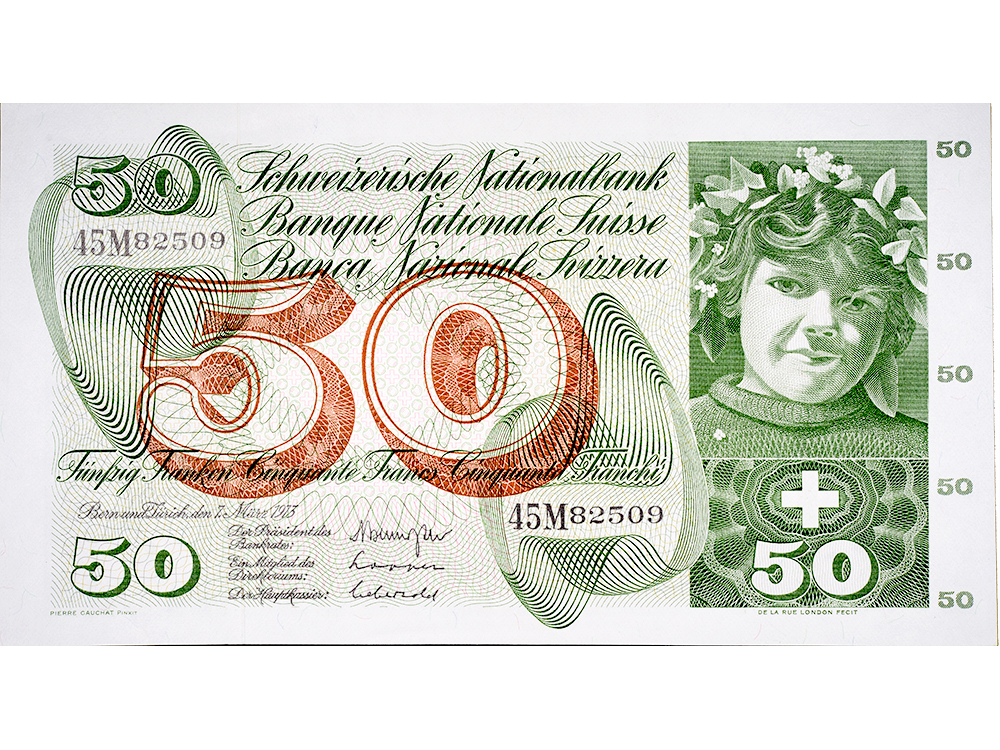 50 Franken, 1973, Apfelernte, ungebraucht, bankfrisch - 100%