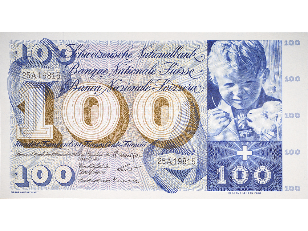100 Franken, 1961, Sankt Martin, ungebraucht, bankfrisch - 100%