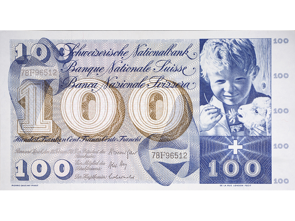 100 Franken, 1971, Sankt Martin, ungebraucht, bankfrisch - 100%