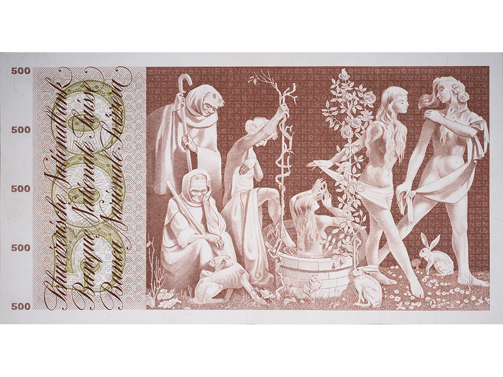 500 Franken, 1972, Jungbrunnen, ungebraucht, bankfrisch - 100%