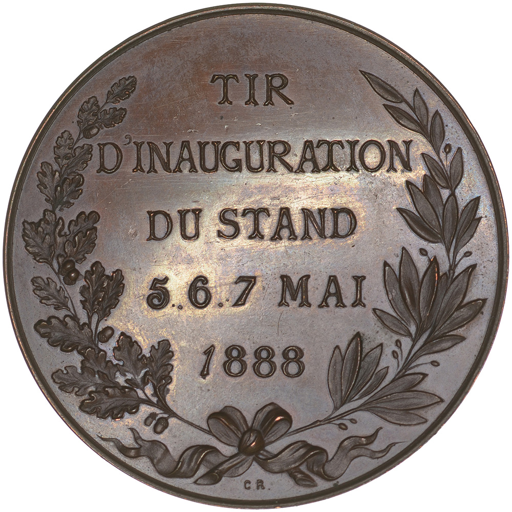 Genève, Carouge,  Tir d'inauguration, 1888, stgl, Bronze