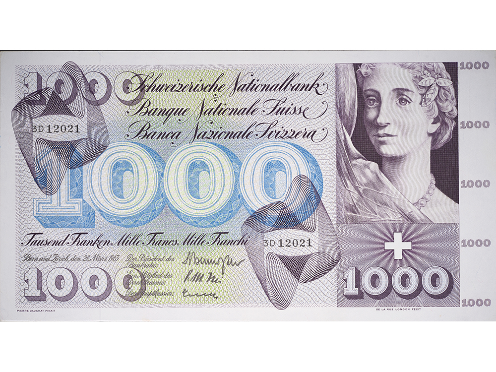 1000 Franken, 1963, Totentanz, ungebraucht, beinahe bankfrisch - 90%