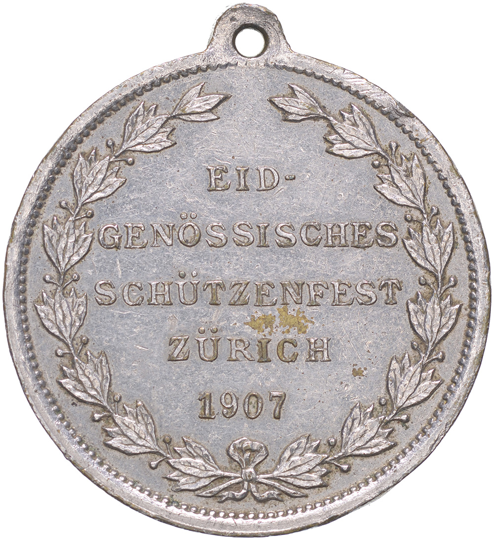 Zürich, Zürich,  Eidgenöss. Schützenfest, 1907, vz, Bronze