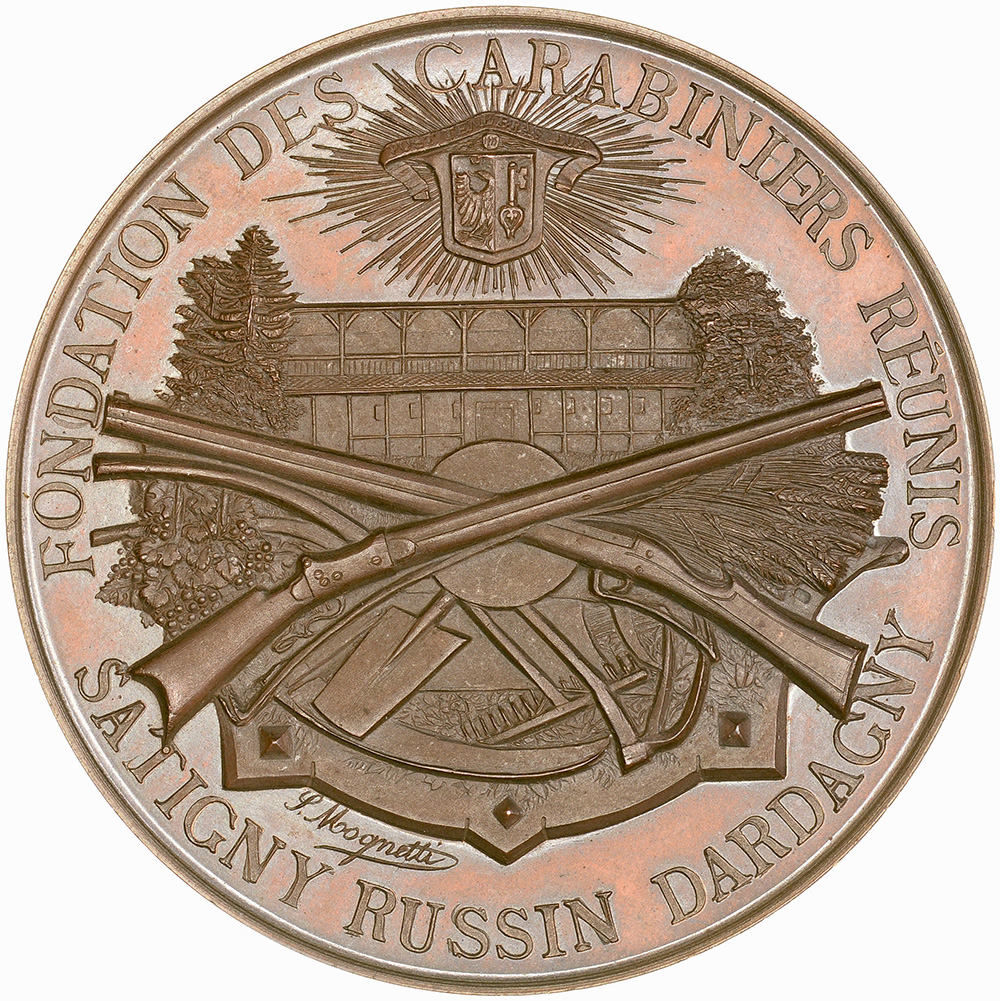 Genève, Satigny-Russin-Dardagny,  Fondation des carabiniers réunis, 1897, stgl, Bronze